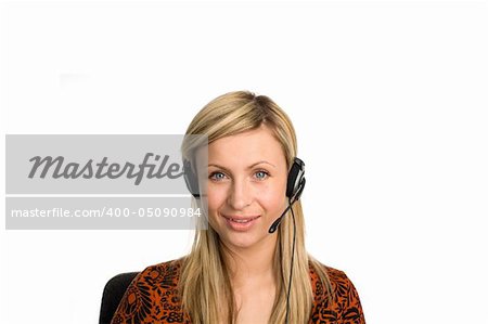 Businesswoman on headset