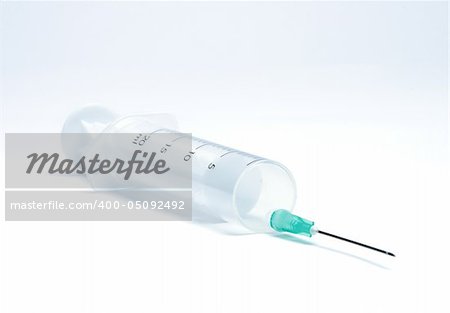 Empty syringe isolated on the white background