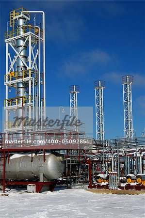 Industrial zone. The newest equipment of oil refining