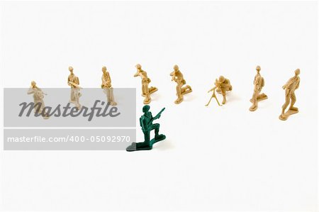 Isolated Plastic Toy Soldiers - Stubborn Concept