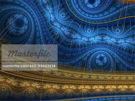 Blue and brown fractal abstract.