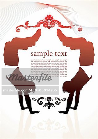 active people silhouettes background - vector illustration