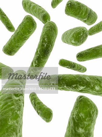 3d rendered close up of some isolated bacteria