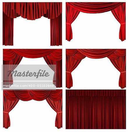 Theater Stage Drape Curtain Elements to Easily Extract and Design Your Own Background