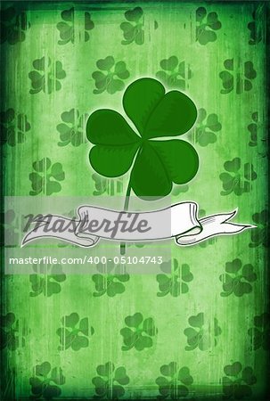 Grunge background with clover and blank for St. Patrick?s Day