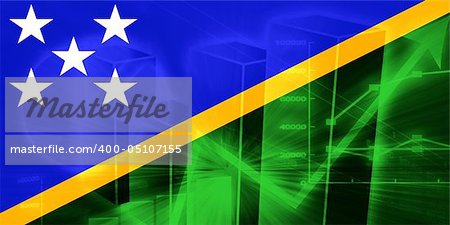 Flag of Solomon Islands, national country symbol illustration