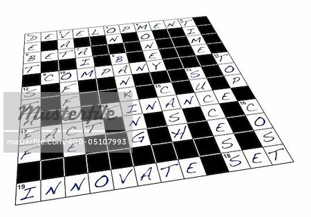 Crossword puzzle with financial questions and answers