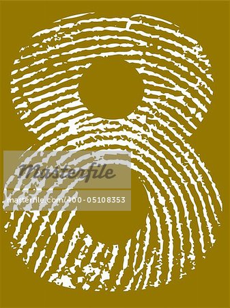 Fingerprint Number - 8 (Highly detailed grunge Number)