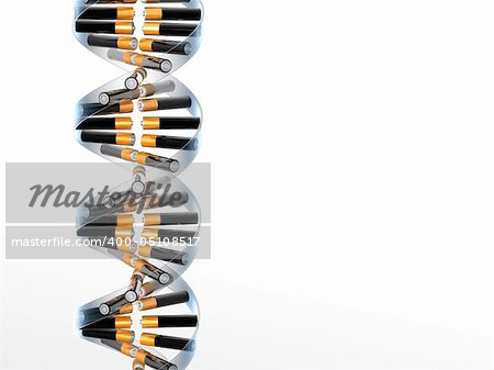 Molecule of DNA Battery, genetic information 3d model