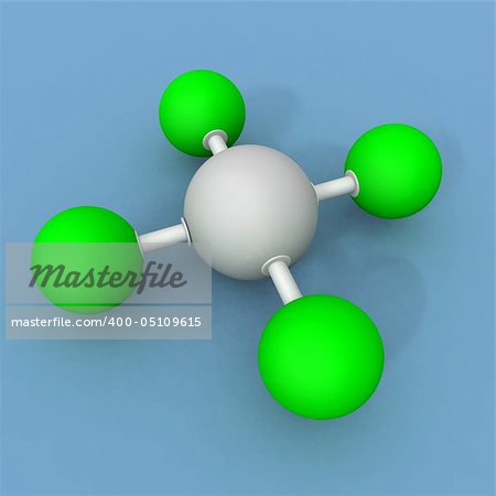 a 3d render of a xenon fluoride molecule