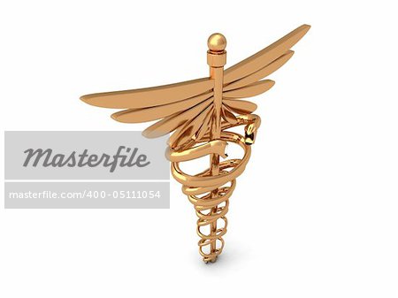 isolated 3d golden medical symbol