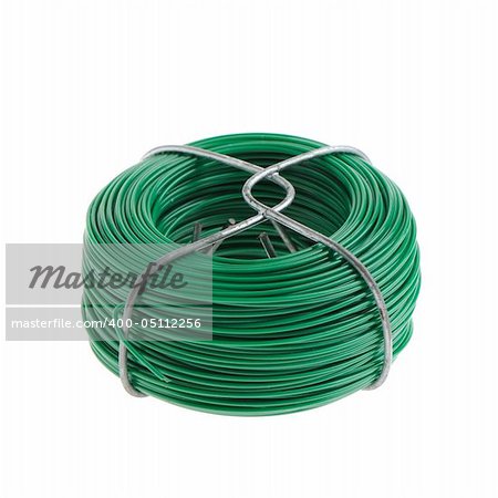 The coil of a wire. It is isolated on a white background
