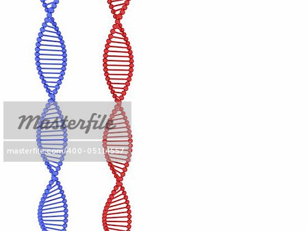 3d render of DNA on white background