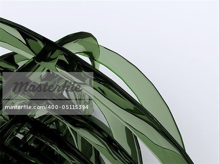 green glass abstract. 3D