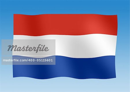 Waving flag of the netherlands