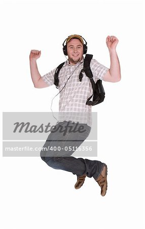 casual student over white background