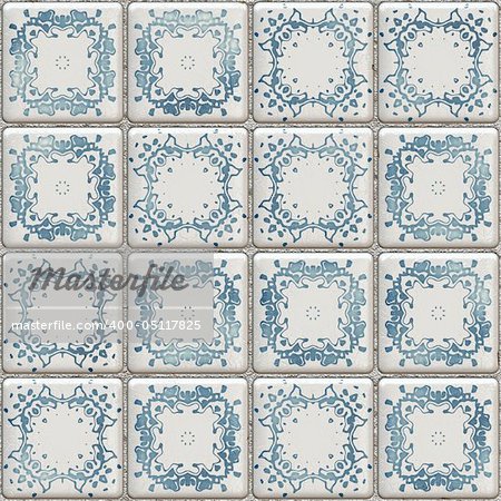 An illustration of a seamless texture Delft tiles