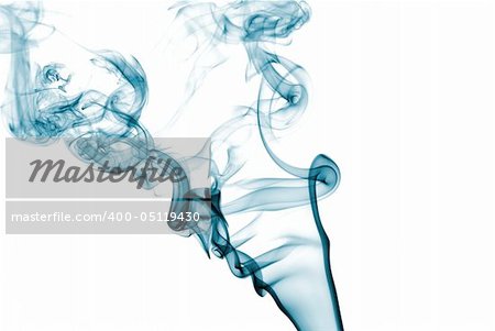 Pillar of smoke isolated at white background