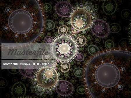 Colorful rendered fractal design (abstract background)