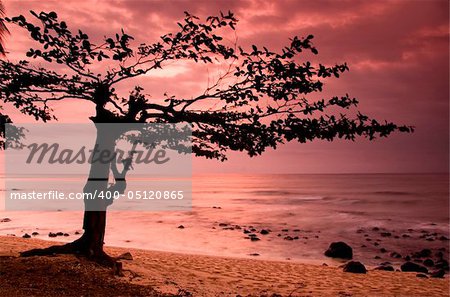 Beautiful sunset of an amazing beach in Sao Tom? - Equator