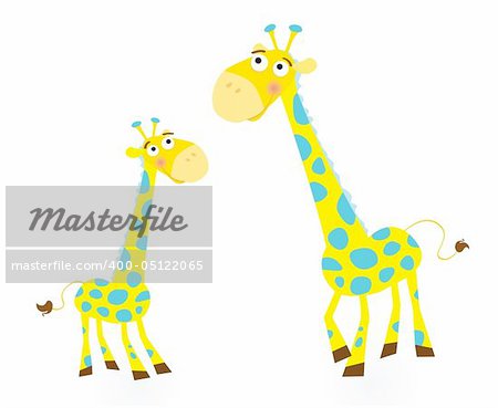 Vector Illustration of giraffe mother and son. See similar pictures in my portfolio!