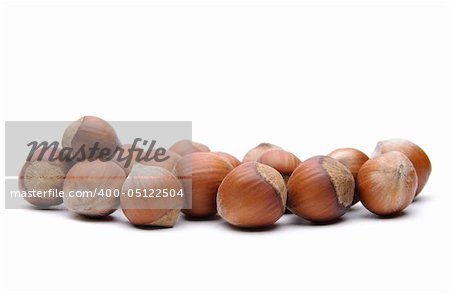 Isolated  hazelnuts