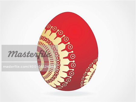 red egg with golden ornaments