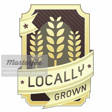 Locally grown food label for product packaging, website, or print materials