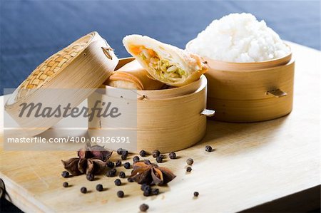 chinese spring roll and spice