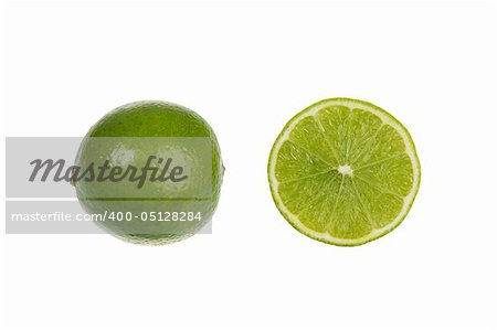 Green lime isolated over white background