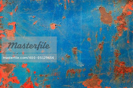 Metal texture with peeling paint and rust. Abstract background.