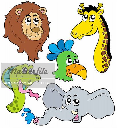 ZOO animals collection 6 - vector illustration.