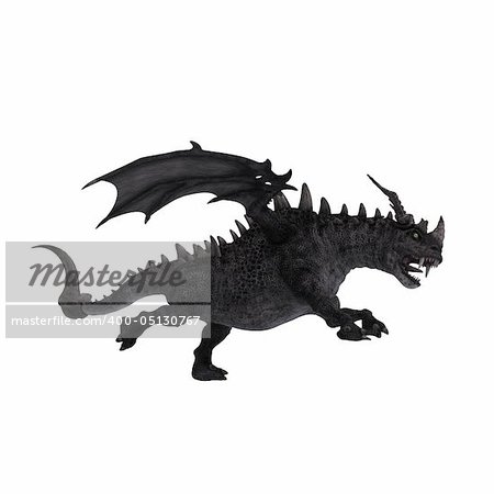 3D Rendering of a huge Fantasy Dragon with Clipping Path