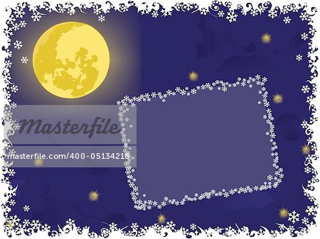 moon on night christmas sky. vector backgrounds