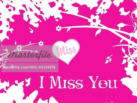 i miss you, vector illustration