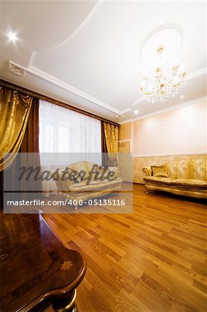 Beautiful divan in a room to rich flat