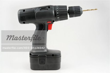 Electric hand drill isolated on white background