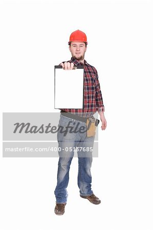 workman isolated over white background