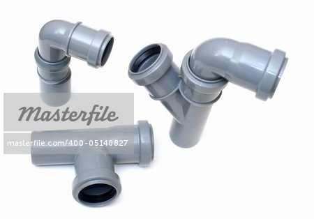 Set of sewer pipes on a white background