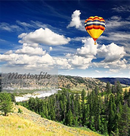 The scenery of Yellowstone National Park in Wyoming