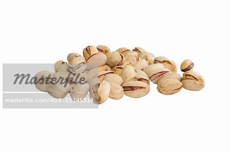 Lots of pistachio  isolated on white