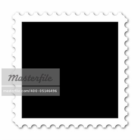Square stamp with copy space on white background
