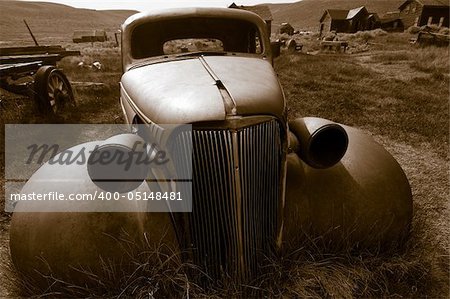 Old deserted car in Bodie Ghost Town, California