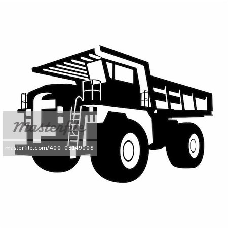 black quarry truck, vector illustration
