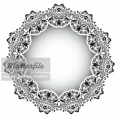 Vector decorative frame in a filigree fashion.