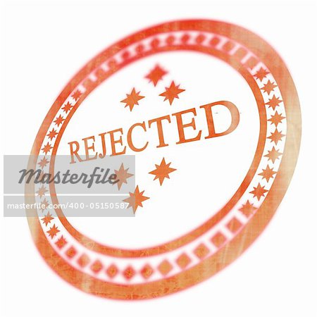 Red rejected stamp on a white background