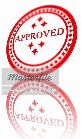 Red approved stamp on a white background