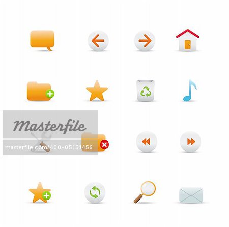 Vector illustration ? set of elegant  simple icons for common internet functions