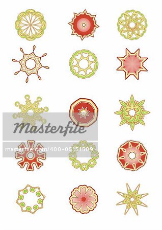 Vector illustration set of abstract floral and organic elements