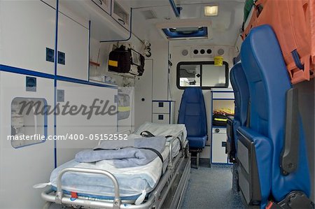 ambulance car interior photo with no people.